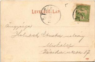 1906 Kassa, Kosice; Fő utca, Nemzeti színház, üzletek. Breitner Mór kiadása / main street, theatre, ...