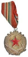 1951. "A Tűzrendészeti Érem ezüst fokozata" részben zománcozott, ezüstszínű fém kitüntetés mellszalagon T:XF zománchiba /  Hungary 1951. "Fire Prevention Department Medal, Silver Grade" silver colored metal decoration, partially enamelled, with ribbon C:XF enamel error NMK 559.