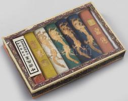 Színes tusrúd készlet, 7 tusrúddal (egy törött), h: 8 cm