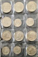 Amerikai Egyesült Államok 1971-1982. 1/4$ Cu-Ni "Washinton" (26db) + 1/2$ Cu-Ni "Kenn...