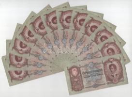 1932. 50P (20x) "D 141 024270 - D 141 024297" sorszámkövetők és közeli sorszámokkal T:UNC,...