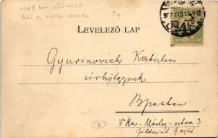 1902 Budapest, Lánchíd és a pesti oldal a paloták építése előtt, az Országház építése megkezdődött. ...