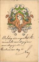 1903 Szecessziós hölgy / Art Nouveau lady. B.R.W. 335.