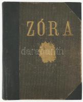 Urbán Gábor: Zóra. Opera 3 felvonásban, 5 képben. Szövegét írta és zenéjét szerzé és hangszerelte: - - . (Makó), 1940, szerző, 5 sztl. lev.+ 521+(5) p. Saját kezű szerzői kézirat, a szereplők felsorolásával, tartalomjegyzékkel, szöveggel és kottával. Egyedi készítésű, aranyozott félbőr-kötésben, kissé kopottas borítóval, helyenként kissé foltos lapokkal. + A szerző feljegyzései, levelezése, közte az Állami Operaház dramaturgiájának címzett, a Zóra c. opera bírálatára válaszul írt levele (1954). Urbán Gábor (1901-1984) zenetanár, zeneszerző. 1919-ben Kolozsváron szerzett tanítói oklevelet; 1923-ban polgári iskolai énektanári, 1948-ban pedig földrajz-természetrajz szakos tanári diplomát kapott. 1926 és 1948 között a makói polgári leányiskolában oktatott, emellett a Makói Dalárdában és a Petőfi Dalkörben is tevékenykedett. Zeneszerzőként főként szimfóniákat és a színpadi műveket írt; két legjelentősebb műve a Zóra és az Erzsébet királyné című operák voltak. 83 évesen, Budapesten hunyt el, sírja a makói római katolikus temetőben található.