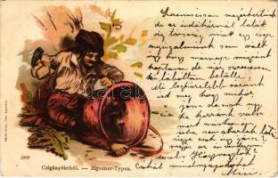 1899 (Vorläufer) Cigányéletből. Rigler Részv. Társ. / Zigeuner Typen / Gypsy folklore. litho (fl)