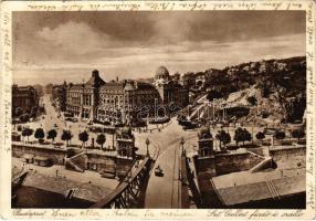 Budapest XI. Szent Gellért fürdő és szálló, villamos, Ferenc József híd budai hídfő (EK)