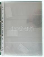 Zöld gyűrűs mappa 12db, nagyrészt kettes osztású berakólappal, használt állapotban