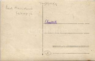 Skopje, Üsküb; utcai jelenet, mecset, katonák / street view with soldiers, mosque. photo