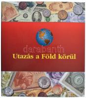 "Utazás a Föld körül" 46 ország összesen 138db aranyozott forgalmi érméje (országonként 3db) gyűrűs mappában T:UNC-XF "Traveling around the Earth" 46 countries 138pcs gilt circulating coins (3pcs per country) in four-ring binder C:UNC-XF