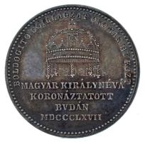 Osztrák-Magyar Monarchia / Bécs 1867A "Erzsébet koronázása Budán" Ag zseton. "ERZSÉBE...
