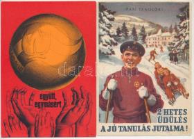 5 db MODERN magyar béke propaganda képeslap