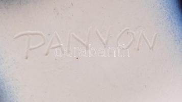 Pannonhalmi Zsuzsa: 3 tálka. Mázas kerámia, kézzel festett, jelzett, hibátlan 4-7 cm