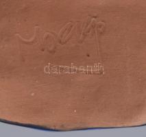 Morvay Zsuzsa (1946-) Könv formájú levélnehezék. Mázas kerámia, kézzel festett, jelzett, hibátlan 5 ...