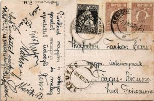 1925 Szászrégen, Reghinul-sasesc; Ökör itatás a Maros folyóban / oxen watering in the Mures river (f...