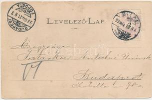 1899 (Vorläufer) Zilah, Zalau; Rákóczi utca, Kossuth tér / street, square. Art Nouveau, floral (fl)