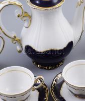 Zsolnay Pompadour mintás kávés készlet, teljes, jelzett, hibátlan