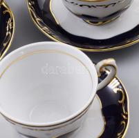 Zsolnay Pompadour mintás kávés készlet, teljes, jelzett, hibátlan