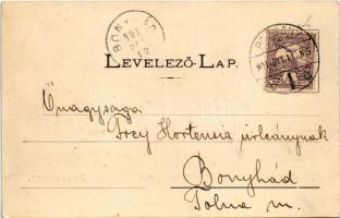 1901 Pozsony, Pressburg, Bratislava; Krönungshügelplatz / Koronázási domb, Mária Terézia szobor. Bed...