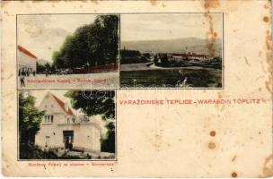 1909 Varasdfürdő, Warasdin-Töplitz, Varazdinske Toplice; Konstantinova Kupelj, Suncana Kupelj sa slapom / Konstantinbad, Sonnenbad / spa, baths (fa)