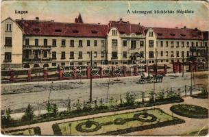 1914 Lugos, Lugoj; A vármegyei kórház főépülete / county hospital, main building (fa)