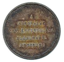 1892KB "Ferenc József megkoronázásnak 25. évfordulójára" Ag zseton. "FERENCZ JÓZSEF I...