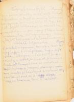 Régi kézzel írt receptkönyv + kézzel írt receptek, javított, széteső