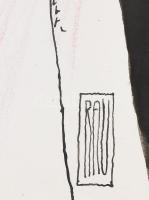 Rau Tibor (1934-2000), A birodalom szelleme. karikatúra: vegyes technika, papír, jelzett. 22x32 cm