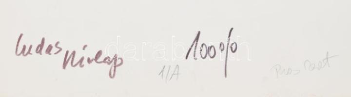 Rau Tibor (1934-2000), Újév. A Ludas Hírlap címlapterve. karikatúra: vegyes technika, papír, jelzett...