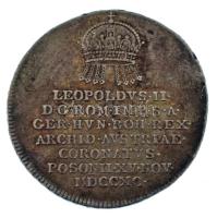 Habsburg Birodalom 1790. "II. Lipót pozsonyi koronázása" Ag koronázási zseton. "LEOPO...