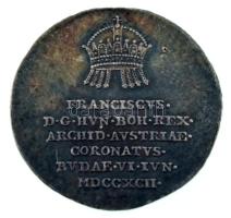 Habsburg Birodalom 1792. "I. Ferenc budai koronázására" Bécs, Ag koronázási zseton "L...