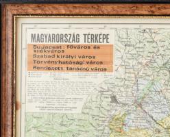 Magyarország térképe, 1:500 000, kiadja: Magyar Földrajzi Intézet Rt., üvegezett keretben, 41×67 cm