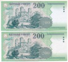 2004. 200Ft "FA 5848228" + 200Ft "FB 4505133" T:UNC
