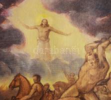 Jelzés nélkül, feltehetően XX. sz elején-közepén működött festő: Apokalipszis. Olaj, vászon, felteke...