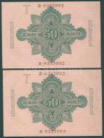 Német Birodalom / Császárság 1910. 50M (2x) egymás utáni sorszámokkal T:I