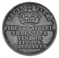 Habsburg Birodalom 1835. "Az alsó-ausztriai rendek hódolata I. Ferdinánd előtt" Ag koronáz...