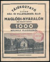 1930 Maglódi-Nyaraló tájékoztató prospektus, hajtott, kissé foltos, 2 sztl. lev.