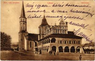 Lőcse, Levoca; Városház, Római katolikus templom / town hall, church