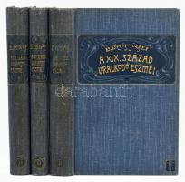 Eötvös József: A XIX. század uralkodó eszméinek befolyása az álladalomra I-III. Összes Munkái XIII-XV. Bp.,1902, Révai. Kiadói szecessziós. festett, aranyozott Gottermeyer egészvászon-kötés, márványozott lapélekkel,