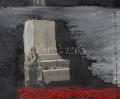 Szyksznian Wanda (1948-) Cím nélkül. Akvarell, vegyes technika papír. Jelzett . üvegezett keretben 1...