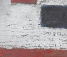 Szyksznian Wanda (1948-) Cím nélkül. Akvarell, vegyes technika papír. Jelzett . üvegezett keretben 1...