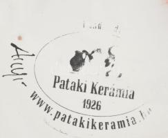 Pataki Kerámia váza, kézzel festett, jelzett, hibátlan m: 17 cm