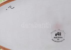 Pataki Kerámia nyulas sültes tál, kézzel festett, jelzett, hibátlan 42 cm