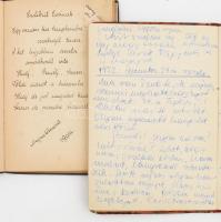 cca 1918-1952 Emlékkönyvek + egy kézzel írt napló, össz. 5 db, változó állapotban