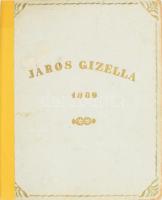 1889 Járos Gizella - ,,Magyar, német és franczia irálytani gyakorlatok", szépírás gyakorlófüzet, kb. 100 beírt oldal, névre szóló kötéssel. Javított gerinccel, helyenként sérült, foltos lapokkal.