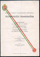 1943 A Magyar Királyi Testnevelési Főiskola testnevelési bemutatója Nagybányán, Szilágysomlyón, Szatmárnémetiben, műsorfüzet, hajtott