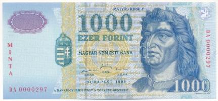 1998. 1000Ft "MINTA" felülnyomással, "DA 0000297" sorszámmal T:UNC Hungary 1998. 1000 Forint with "MINTA" overprint, and "DA 0000297" serial number C:UNC Adamo F55M2