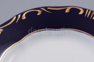 Zsolnay Pompadour 6 darab süteményes tányér. Jelzett, kis kopással, d: 19 cm