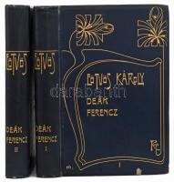 Eötvös Károly: Deák Ferencz és családja. I-II. köt. Eötvös Károly Munkái XIII-XIV. Bp., [1905], Révai. Kiadói aranyozott, dombornyomott, szecessziós egészvászon-kötés, Gottermayer-kötés, festett lapélekkel, a borítón minimális kopással,