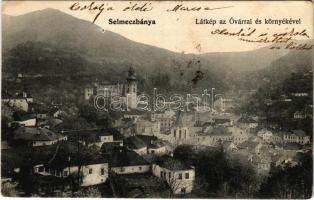 1906 Selmecbánya, Schemnitz, Banská Stiavnica; látkép az Óvárral és környékével. Grohmann és Kuchta kiadása / general view, castle (fl)