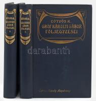 Eötvös Károly: Gróf Károlyi Gábor följegyzései I-II. kötet. Bp., 1904, Révai Testvérek kiadása. Kiadói aranyozott szecessziós egészvászon kötésben